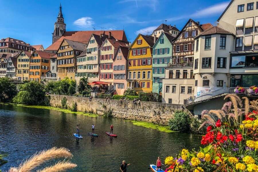 Sjön i Tübingen Tyskland #6 Pussel online