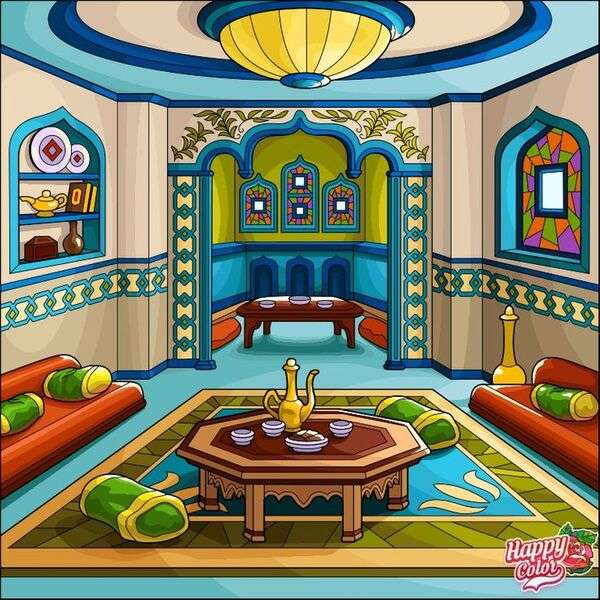 Schönes Wohnzimmer eines Hauses Nr. 29 vom Typ Indue Puzzlespiel online