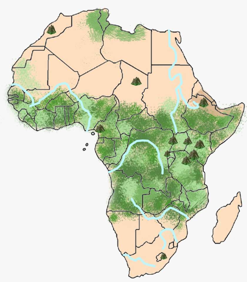 Африкански реки и езера онлайн пъзел