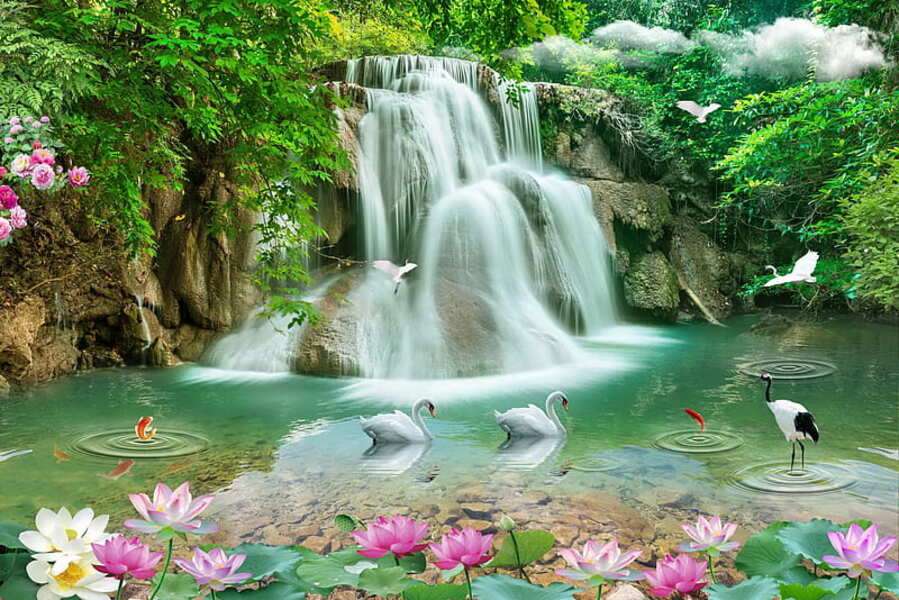 Красивый вид на водопад #25 пазл онлайн