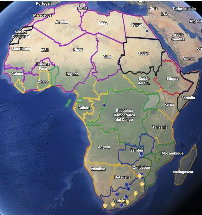 Andra pusslet på den afrikanska kontinenten. pussel på nätet