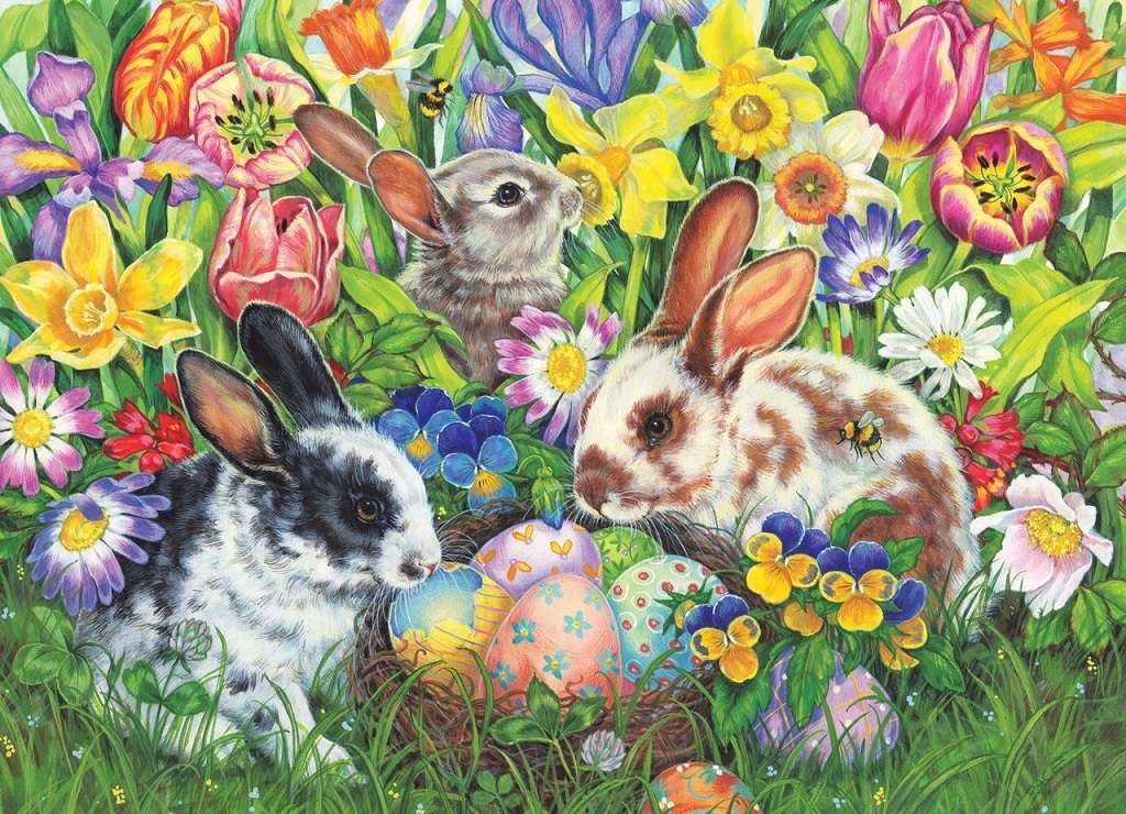 Великденски зайци. онлайн пъзел