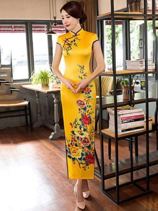 Κυρία με κινέζικο φόρεμα μόδας Cheongsam #47 online παζλ