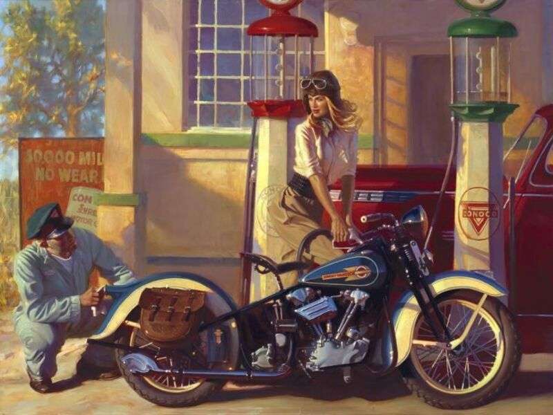 Girl on motorcycle #4 jigsaw puzzle online