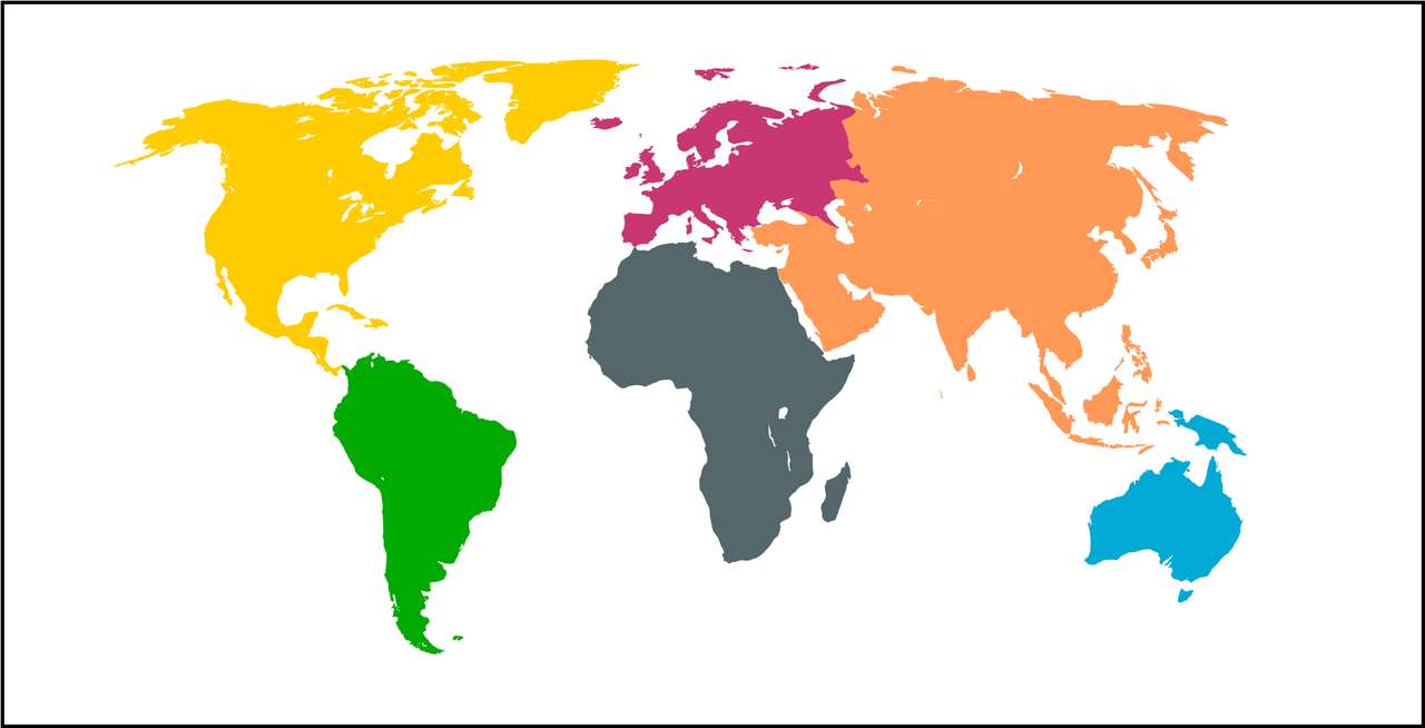 continenti della mappa del mondo puzzle online