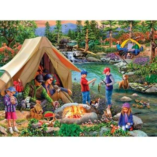 camping familie online puzzel