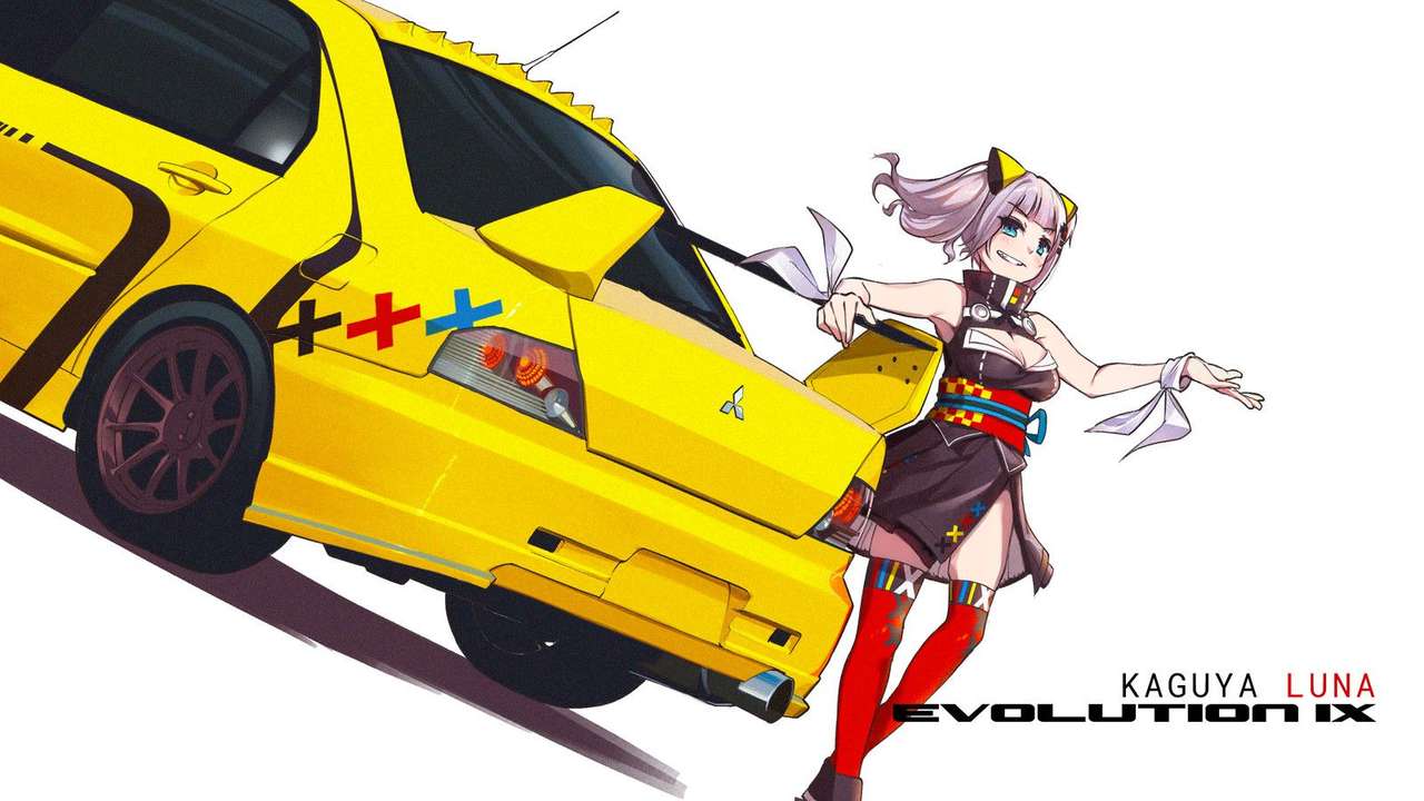 Kaguya luna та Mitsubishi Lancer Evo İX пазл онлайн
