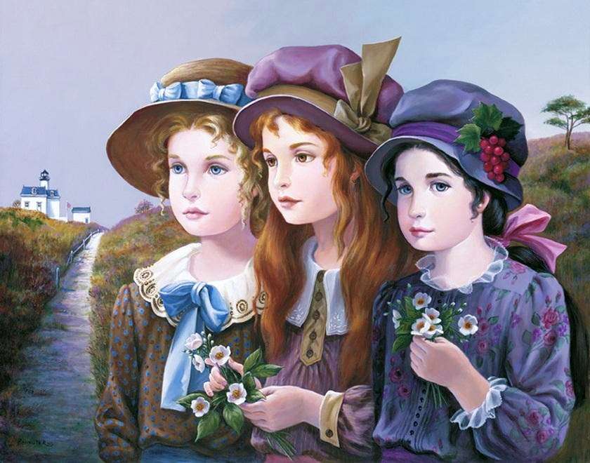 drie mooie meisjes legpuzzel online