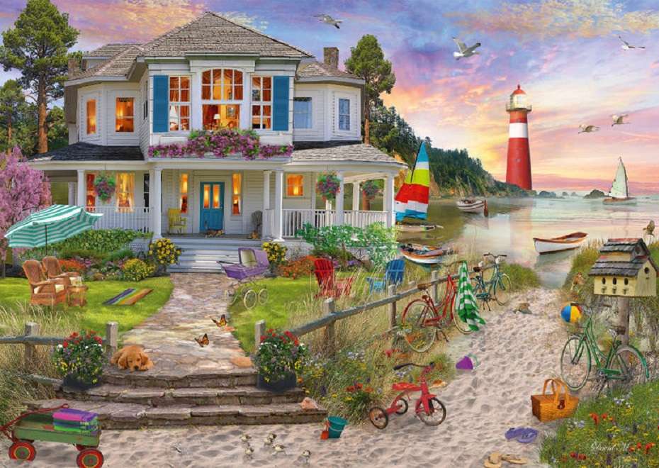 O casă lângă mare. jigsaw puzzle online