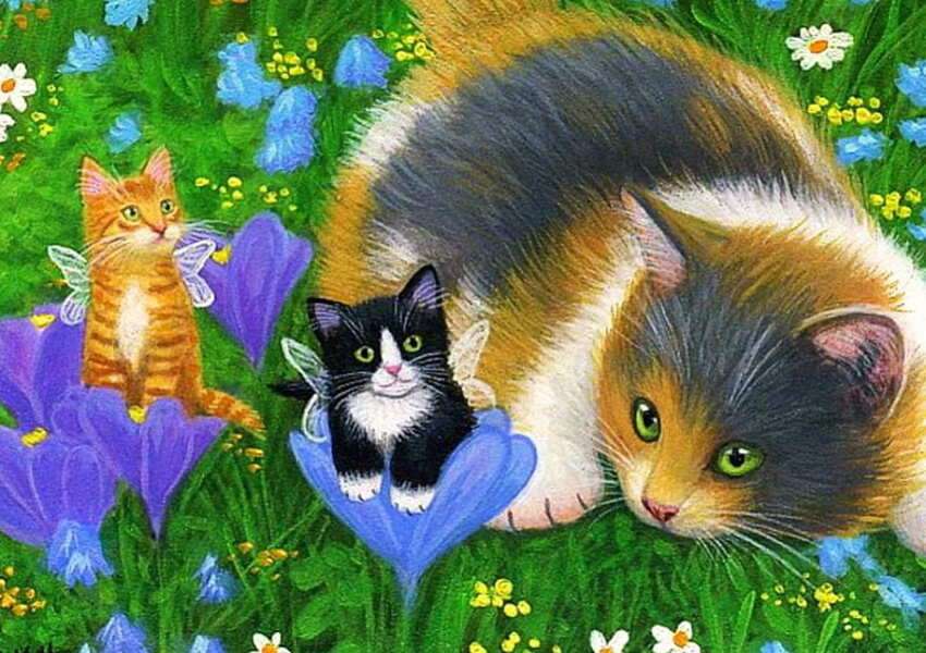 Γατάκι που παρακολουθεί άλλα γατάκια #51 παζλ online