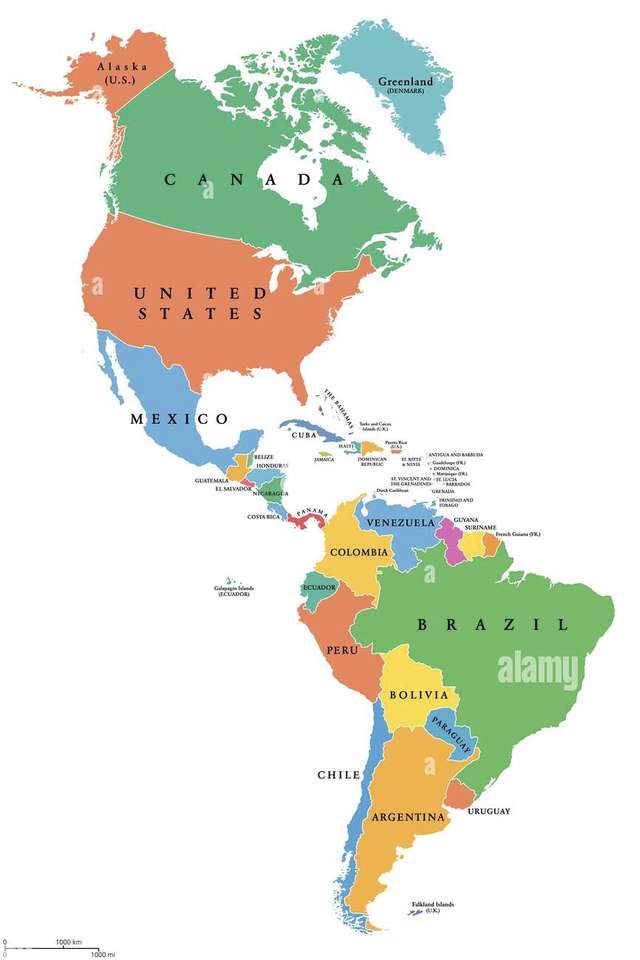 Karta över Centralamerika Pussel online