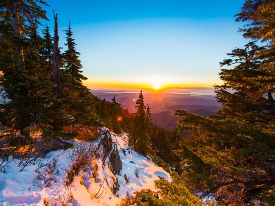 Sunset in the mountains online puzzle