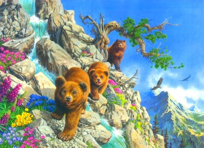 мечки в планината онлайн пъзел