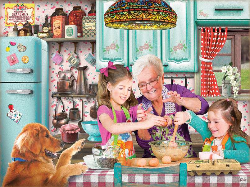 Oma bereitet Desserts zu Online-Puzzle