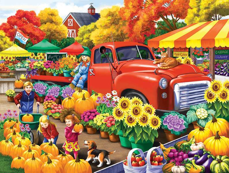 Virág és sütőtök árusítása online puzzle