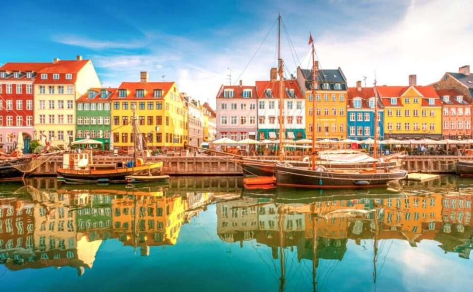 Dorfansicht in Dänemark #1 Online-Puzzle