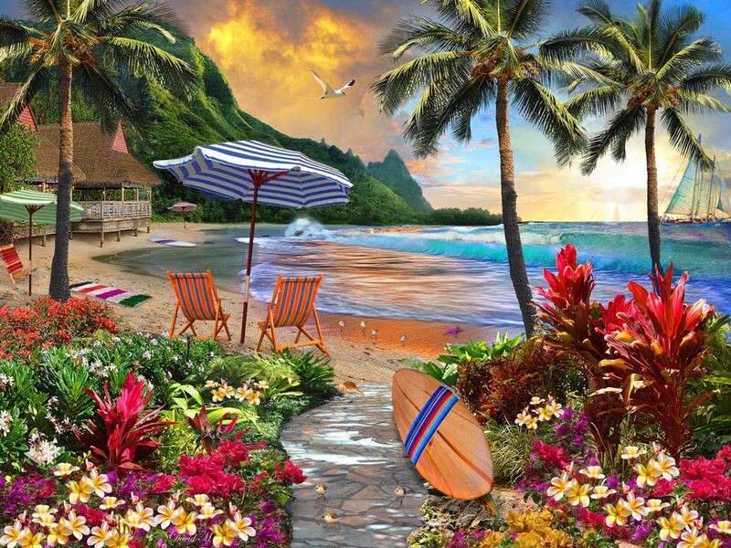 Θέα στον ωκεανό στη Χαβάη #54 online παζλ
