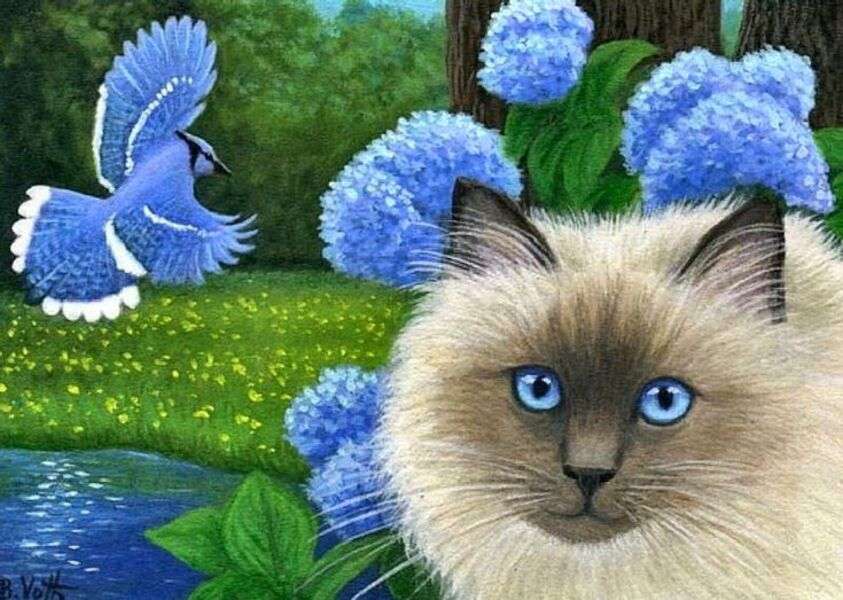 Красиви котешки сини очи #59 онлайн пъзел