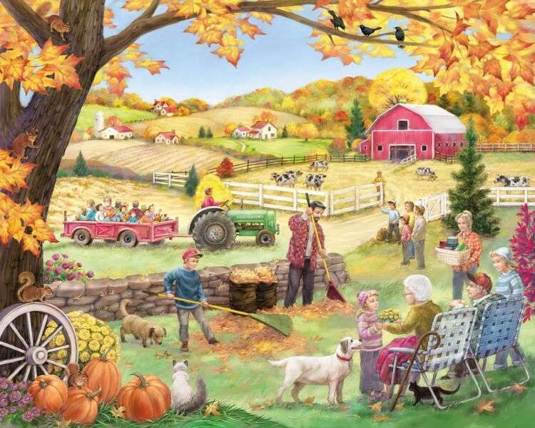 Herbstnachmittag auf dem Land Online-Puzzle