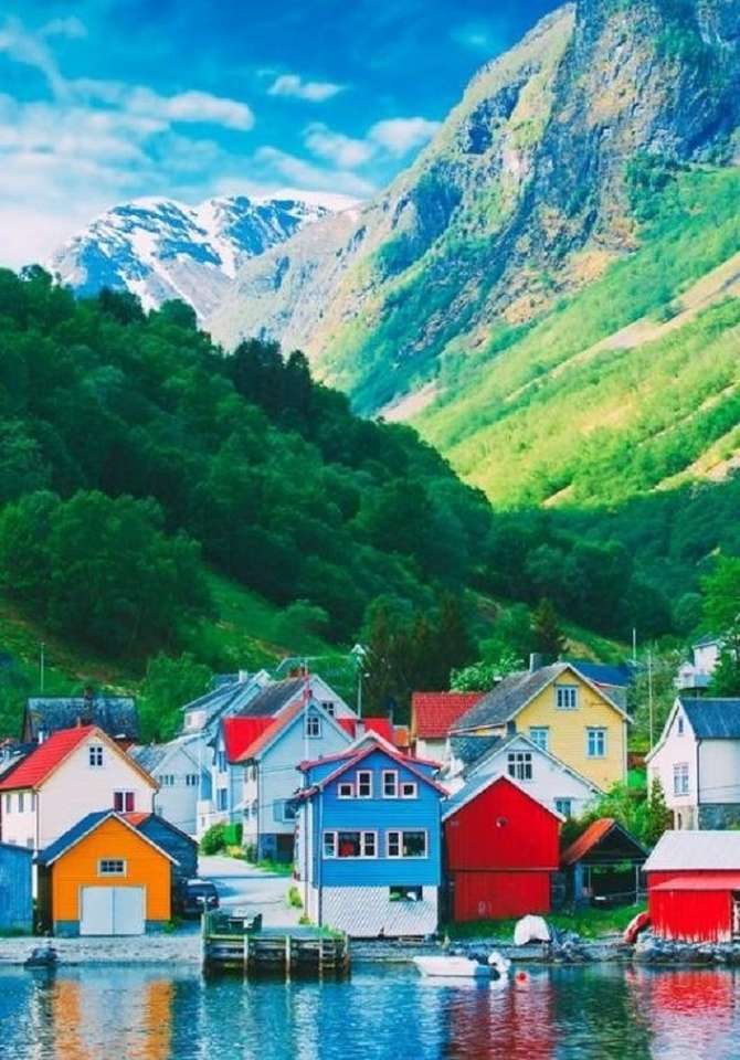 Norge landskap. pussel på nätet