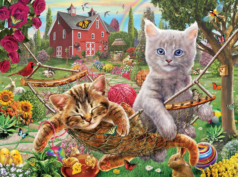 Kätzchen in einer Hängematte #65 Online-Puzzle