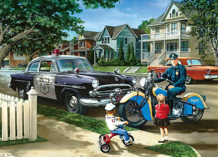 Police guarding the neighborhood jigsaw puzzle online