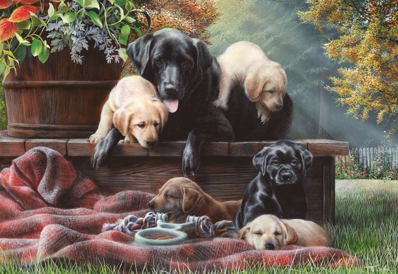 Mom and her cubs jigsaw puzzle online