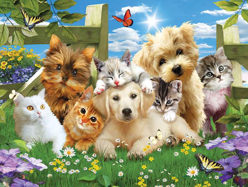 Honden in de tuin #60 online puzzel