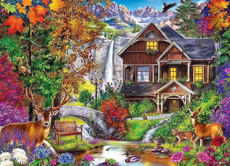 Mountain waterfall. jigsaw puzzle online