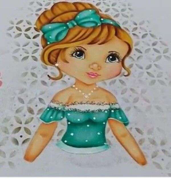 Blusa turchese bambina Diva puzzle online