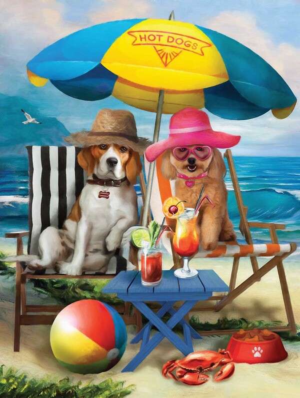 Hondjes op het strand #61 online puzzel