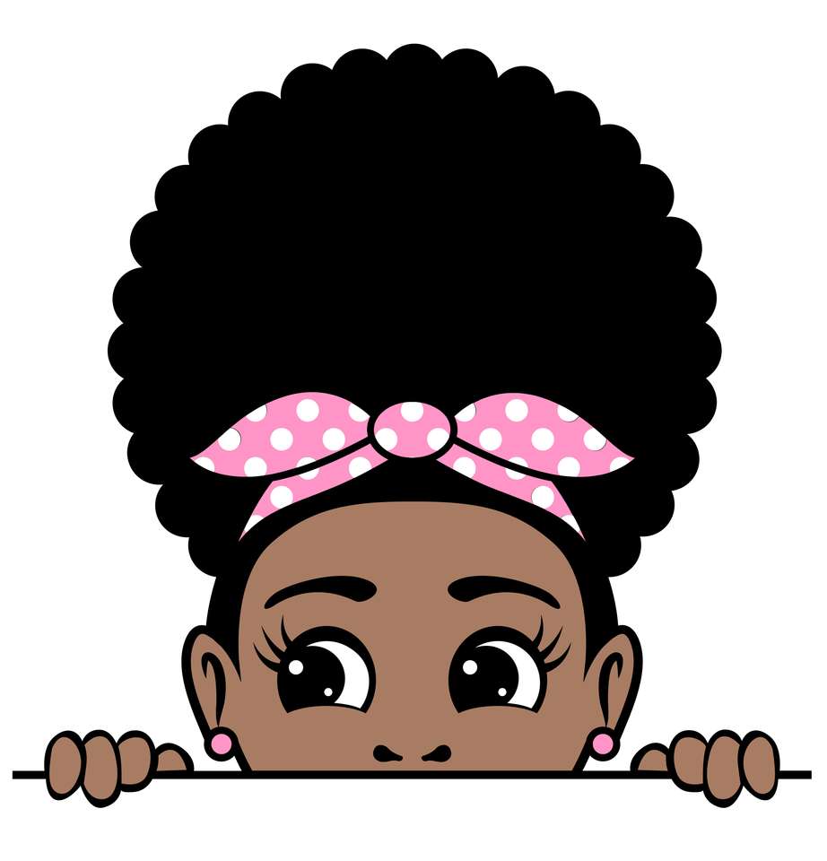 Illustration de la fille afro bouffée bandana puzzle en ligne
