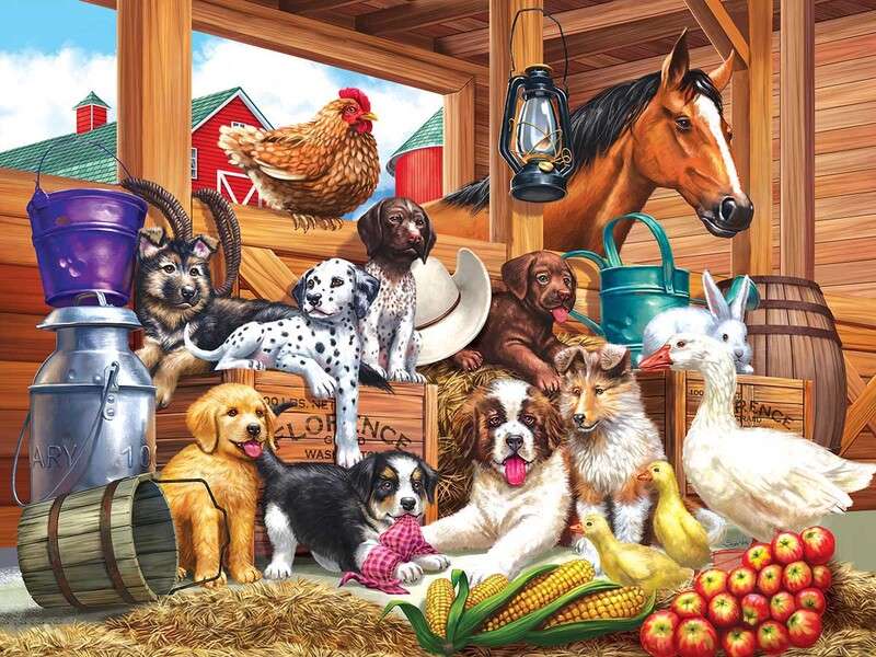 Puppies in the barn #63 online puzzle