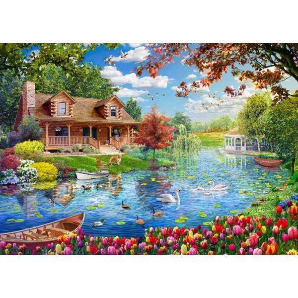 Chalet-Haus am See Online-Puzzle