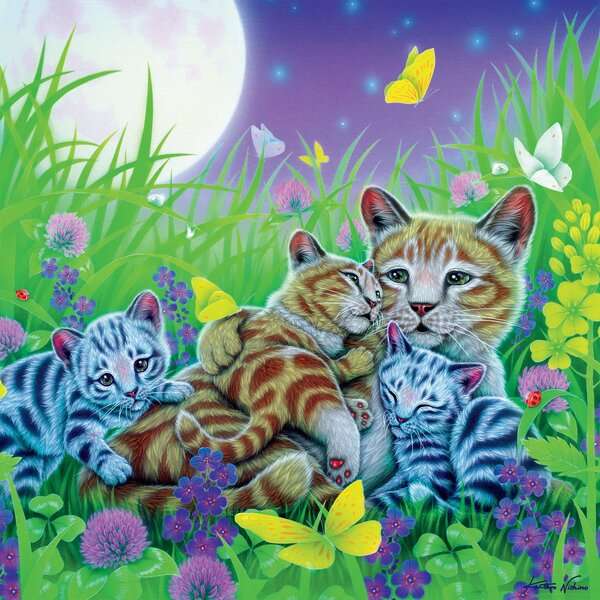 La gattina si prende cura dei suoi figli #75 puzzle online