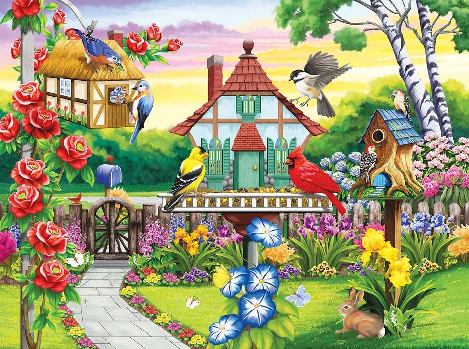 Een kleurrijk dorp. online puzzel
