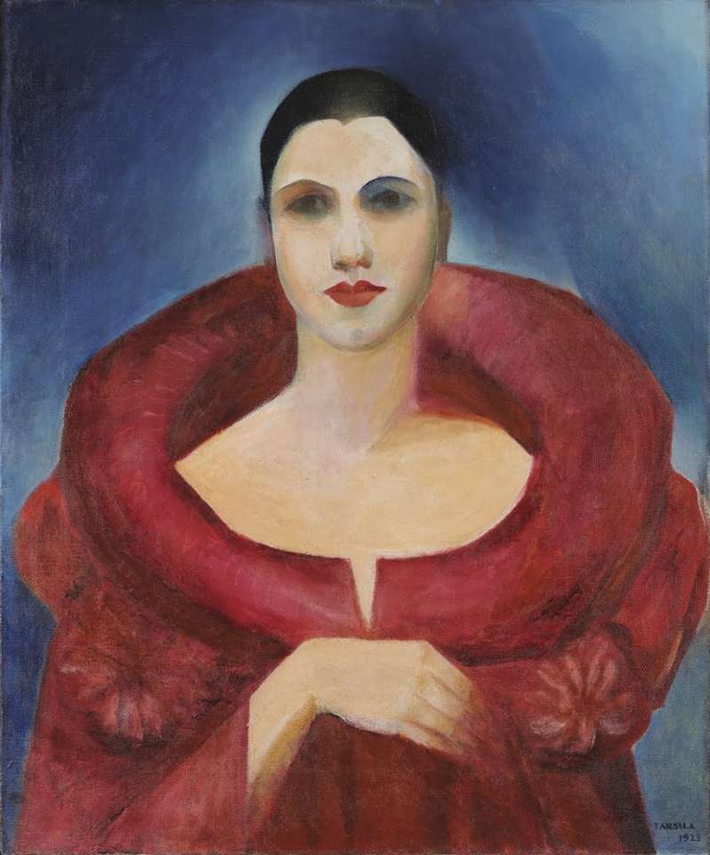 Tarsila do Amaral Självporträtt eller Le manteau rouge Pussel online
