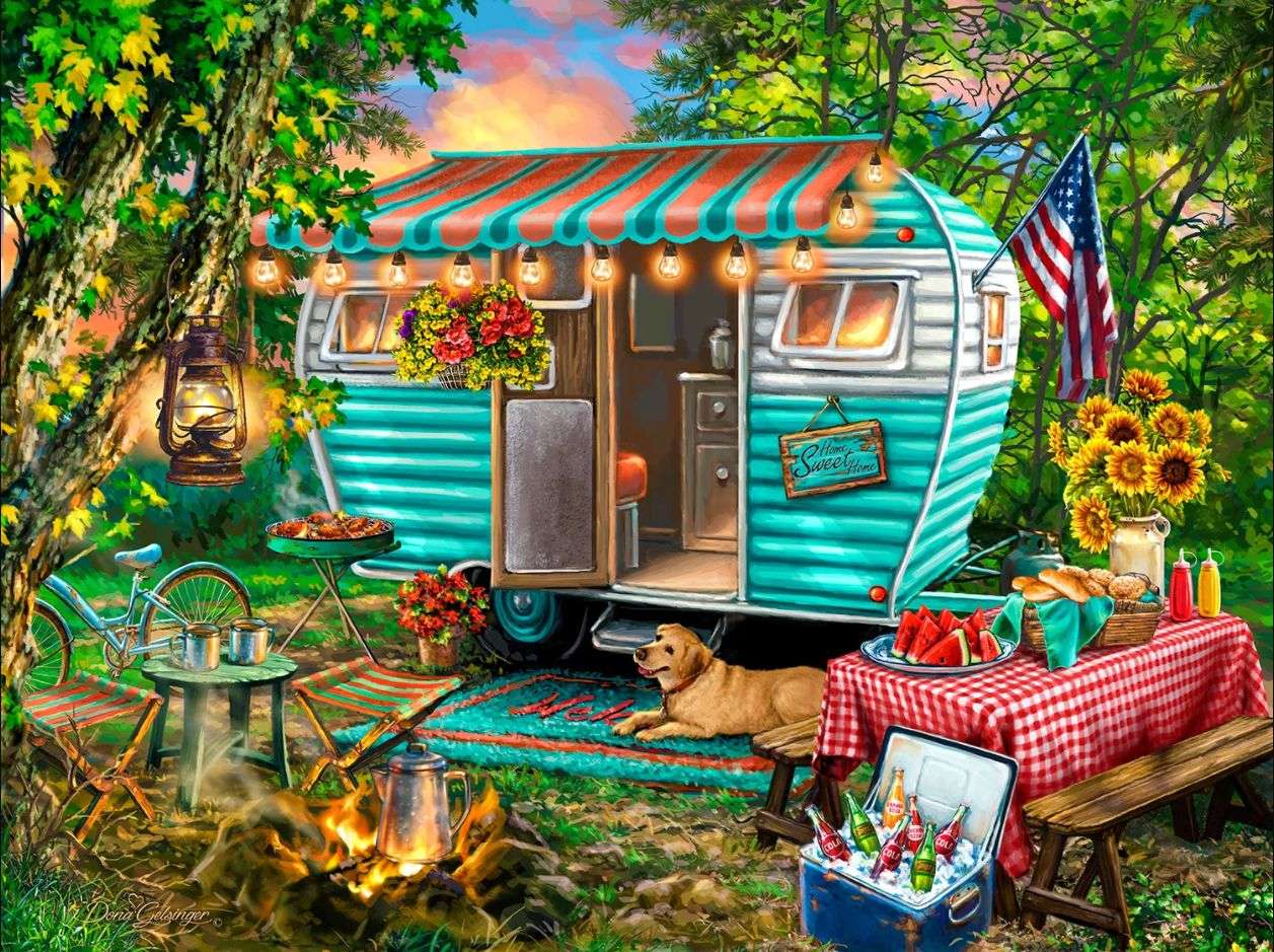 Au camping. puzzle en ligne