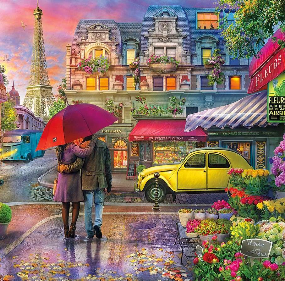 Beco em um dia chuvoso em Paris quebra-cabeças online