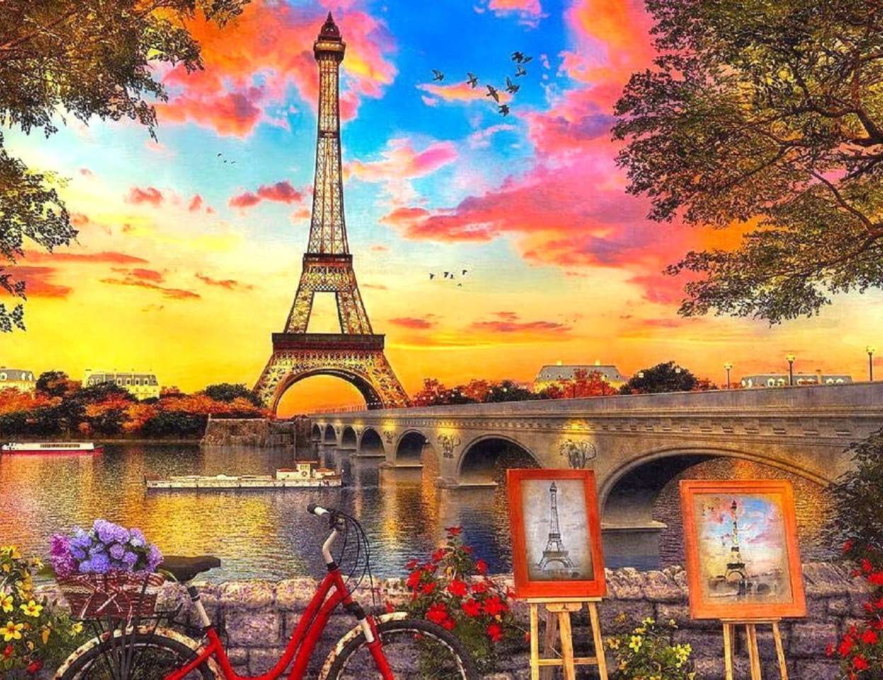Coucher de soleil près de la Seine puzzle en ligne