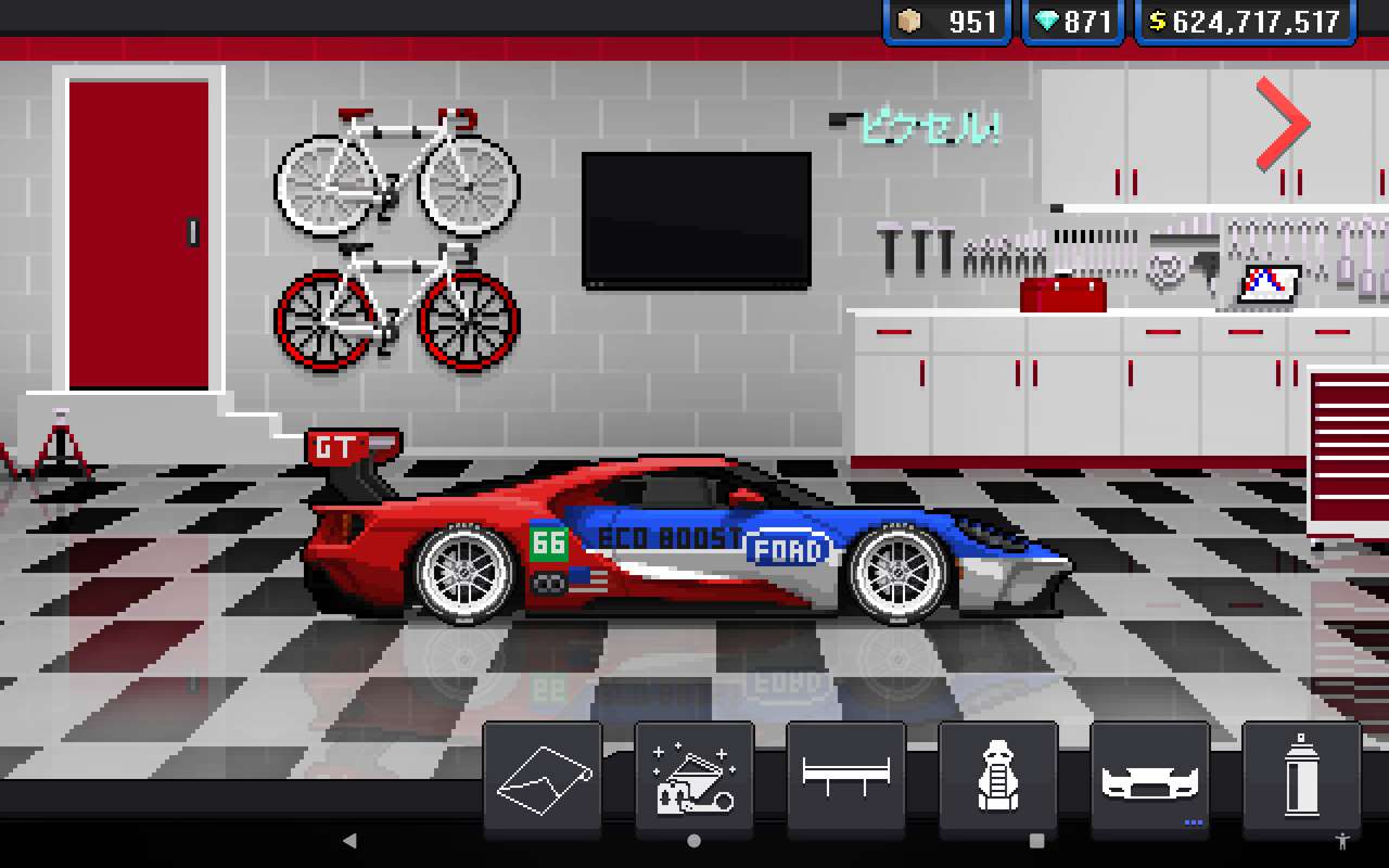 Pixel auto racer Ford GT le mans auto online puzzel