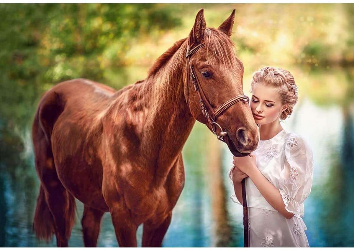 κορίτσι με ένα άλογο online παζλ