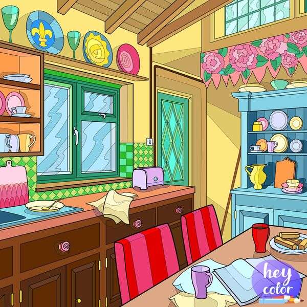 Keuken - Eetkamer van een huis #36 online puzzel