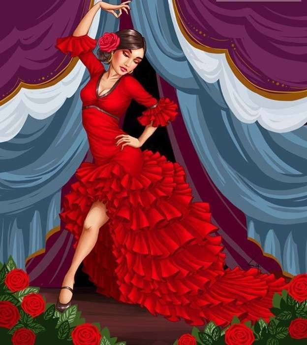 Spaanse danseres legpuzzel online