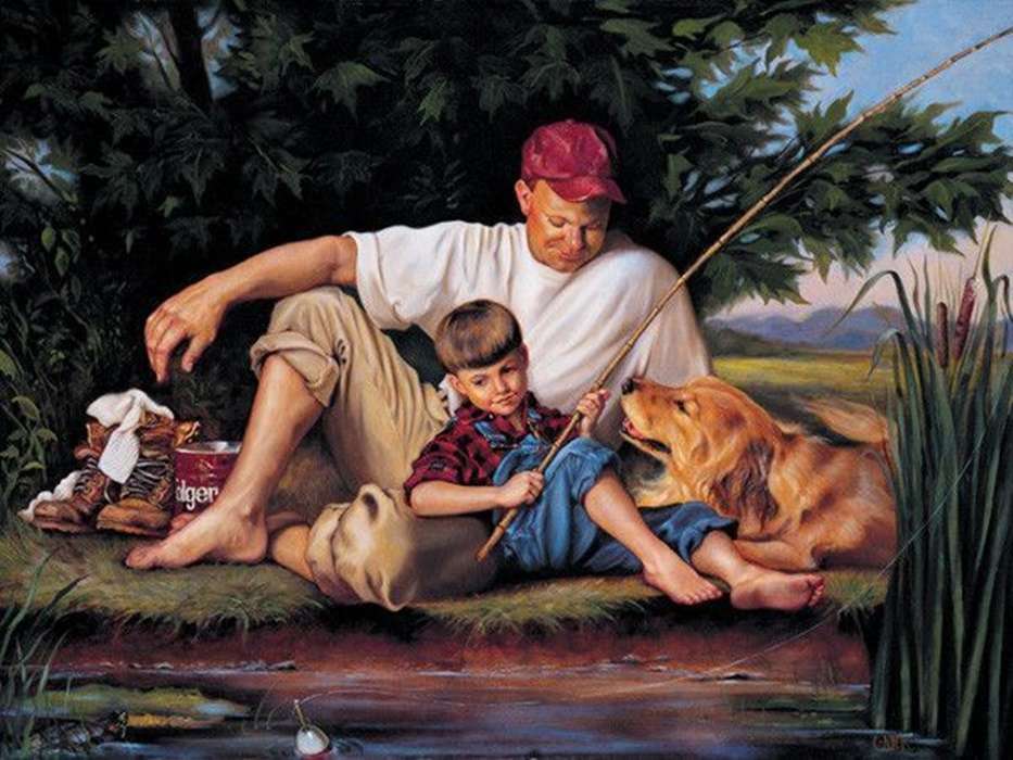 a quiet family fishing day online puzzle