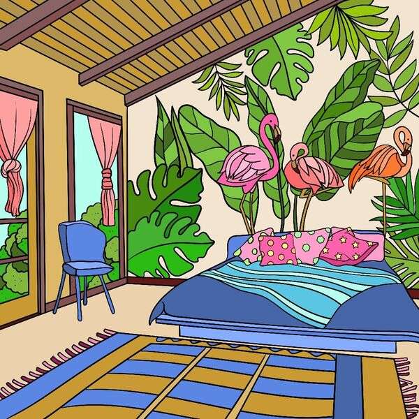 Kamer van een tropisch huis #22 legpuzzel online