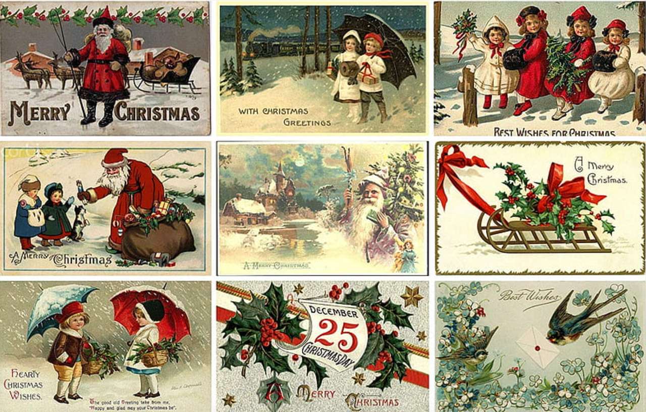 Різдвяні листівки онлайн пазл