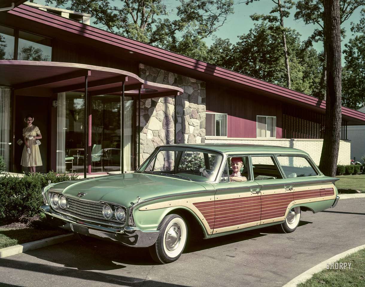 1960 Ford Country Squire negen passagiersstation met legpuzzel online