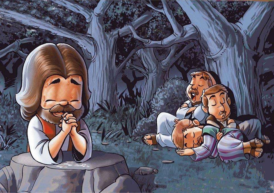 Jesus i trädgården pussel på nätet