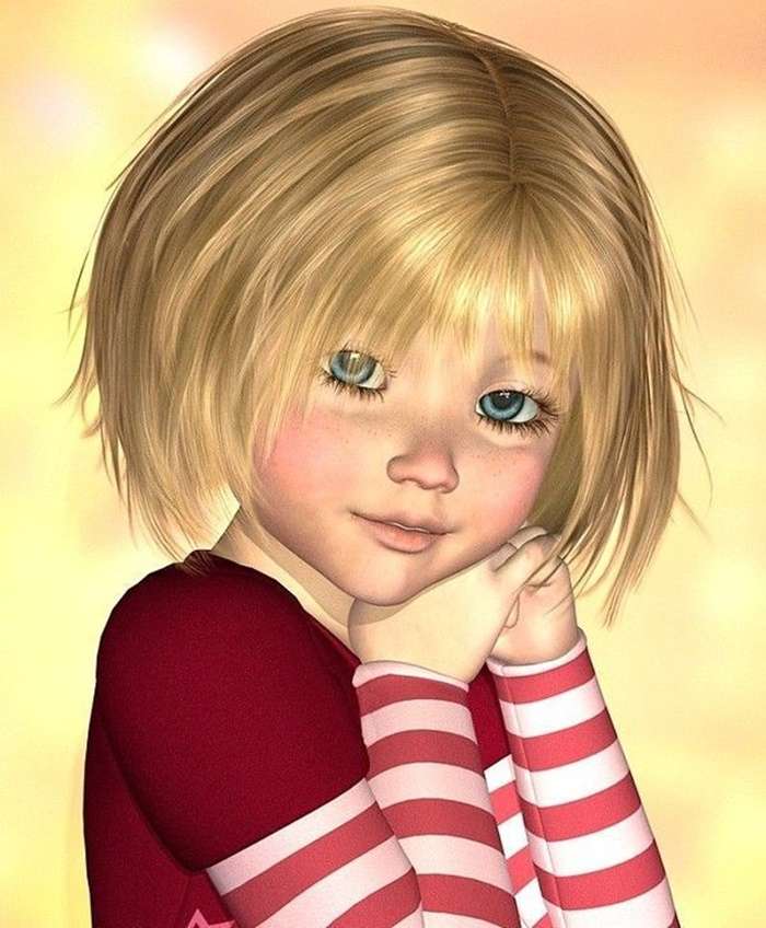 girl with striped sleeved t-shirt online puzzle